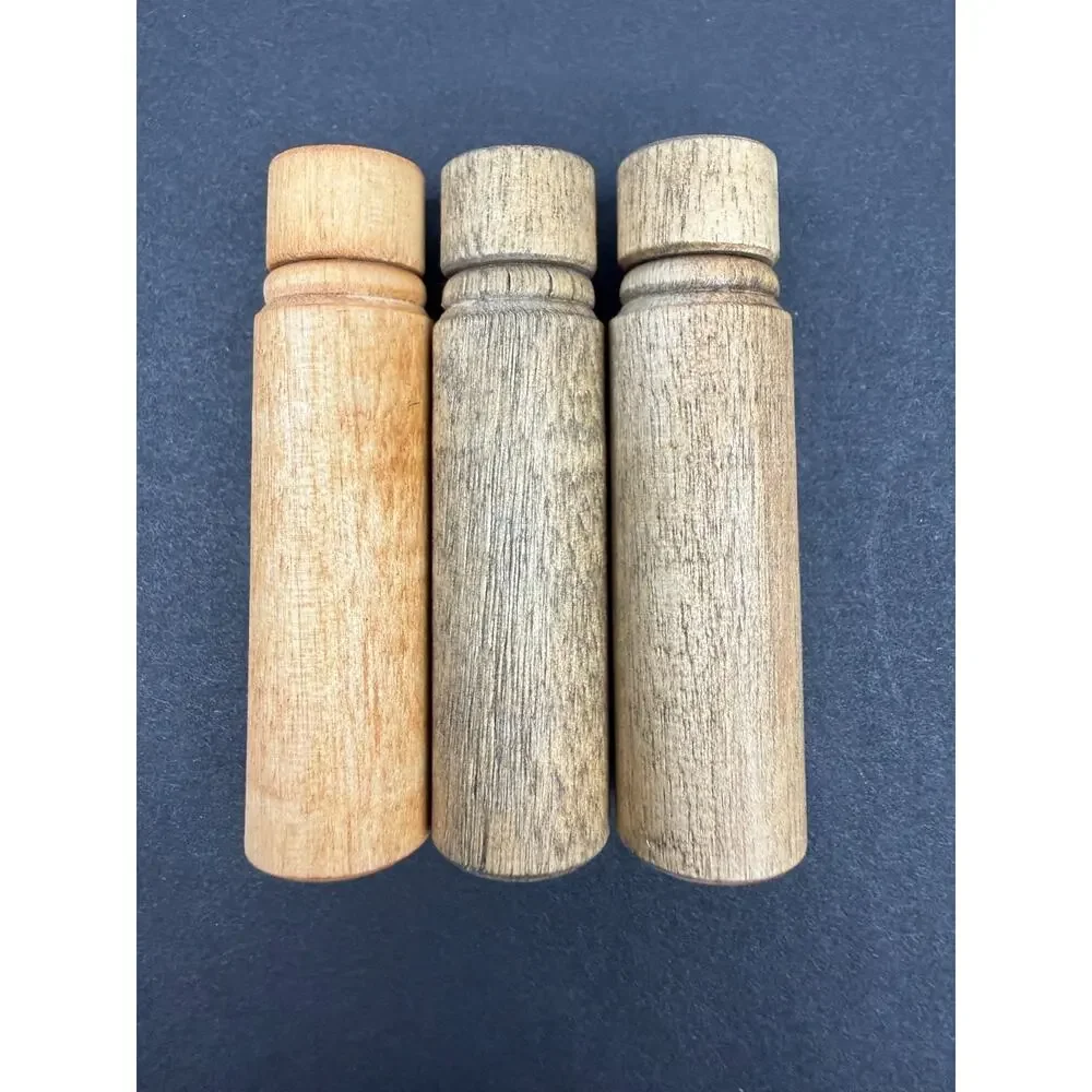 Vintage Lot of 5 Wooden Sewing Needle Boxes Tubes Cases